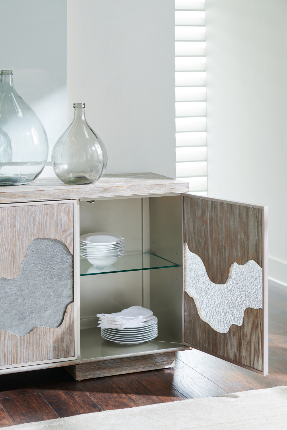 Cast Glass Accented Sideboard | Oroa.com