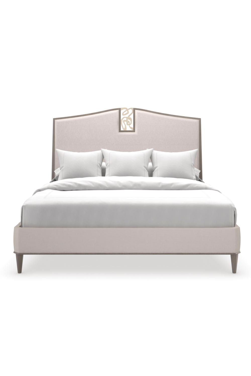 Cream Chenille Modern Bed | Oroa.com