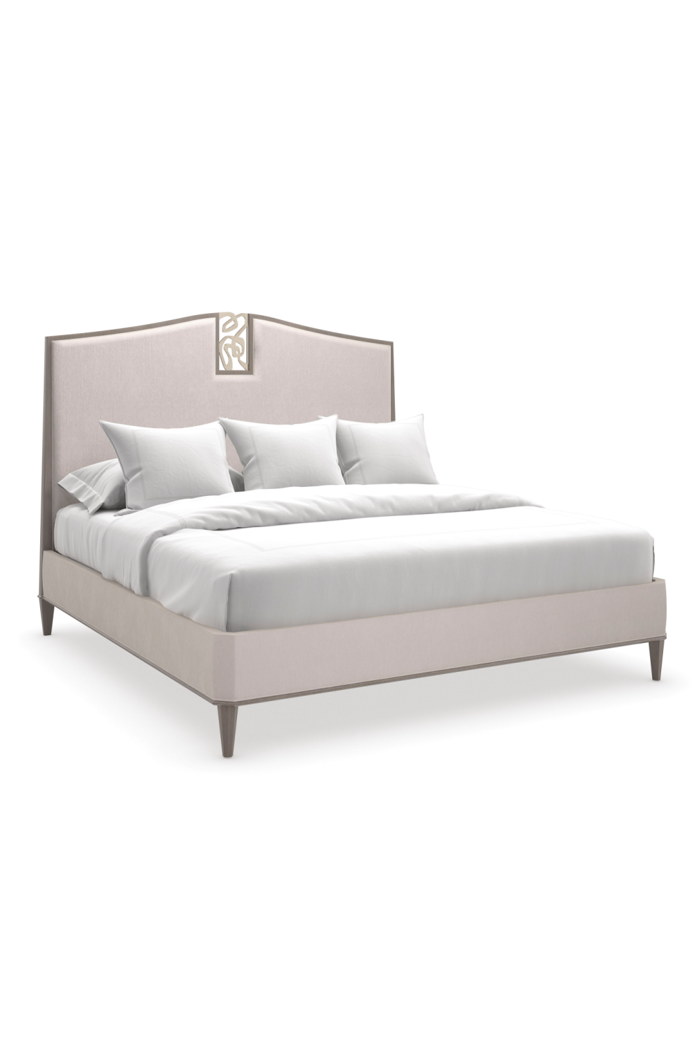 Cream Chenille Modern Bed | Oroa.com
