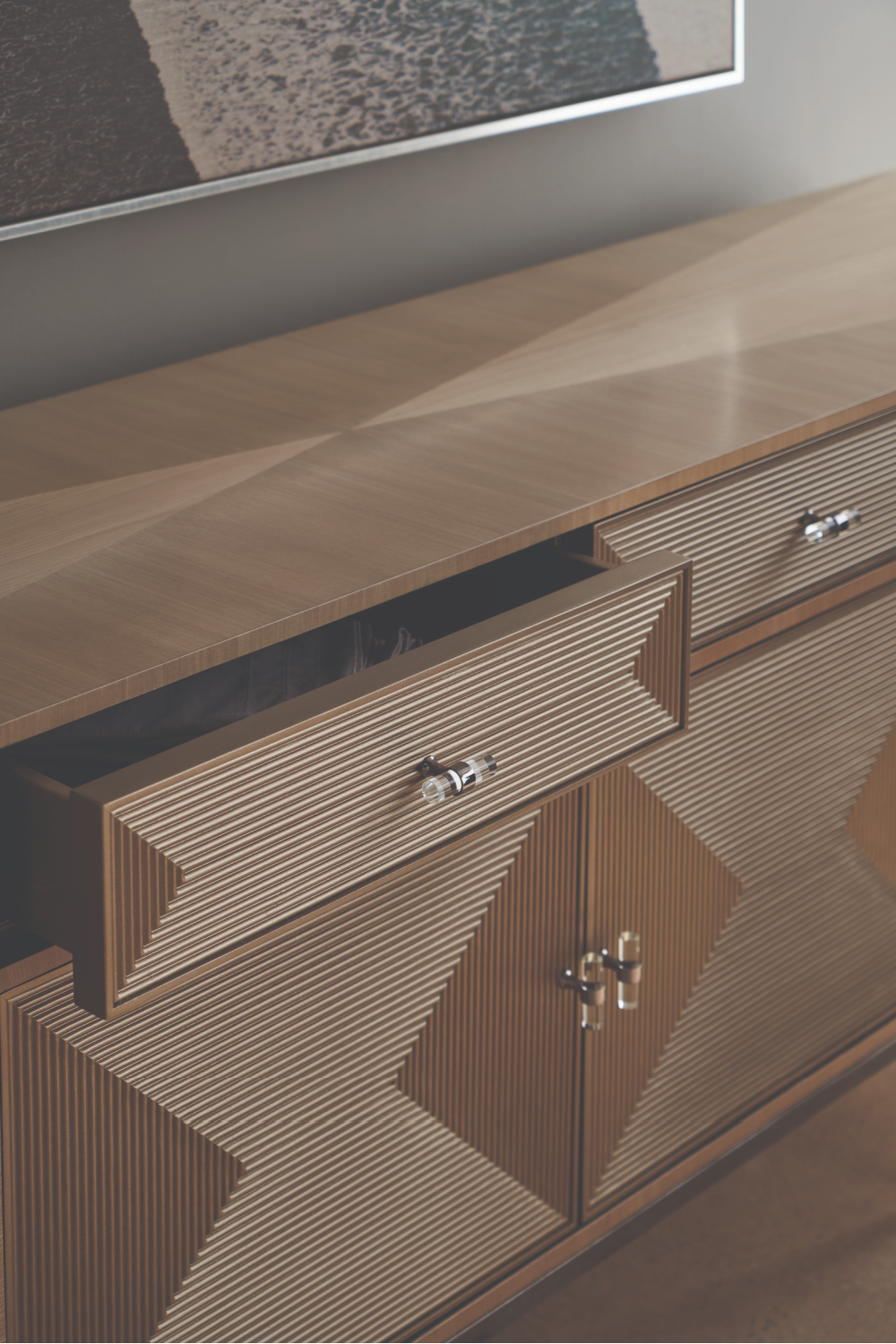 Geometrical Patterned Wooden Sideboard | Oroa.com