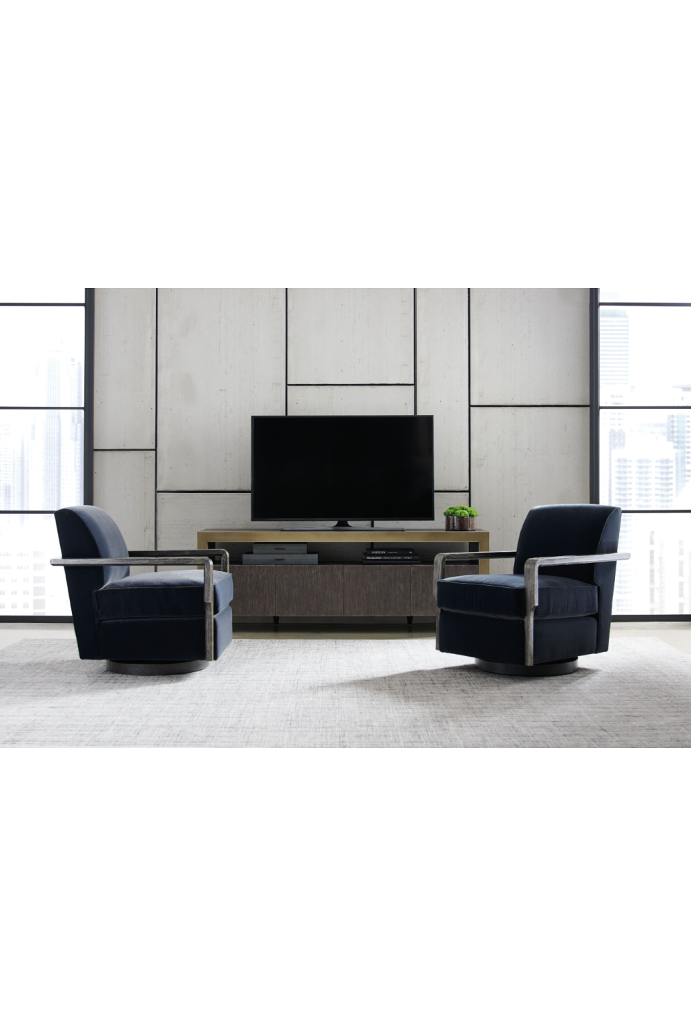 Black Art Deco Swivel Chair | Oroa.com