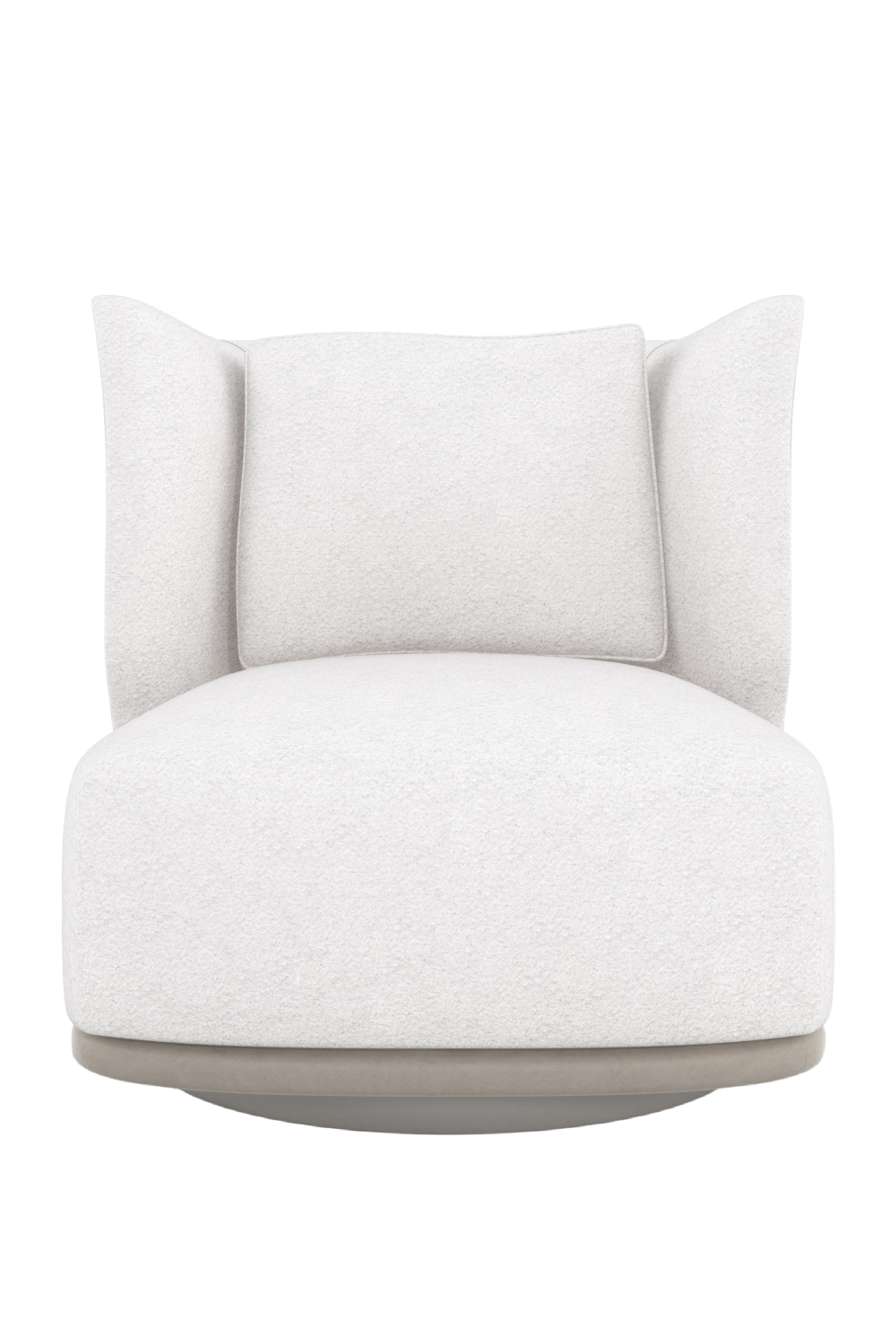 White Bouclé Swivel Chair | Oroa.com