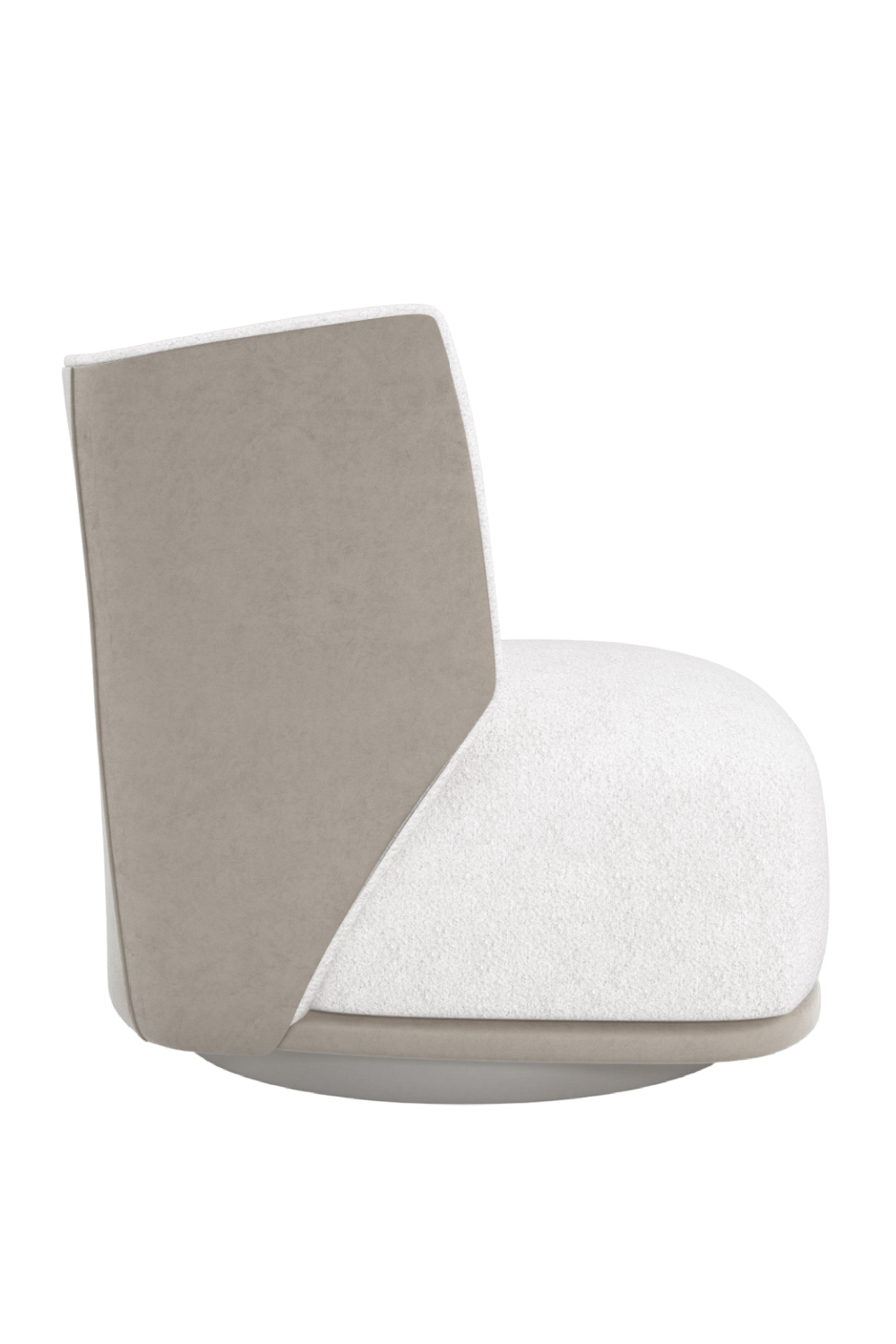 White Bouclé Swivel Chair | Oroa.com