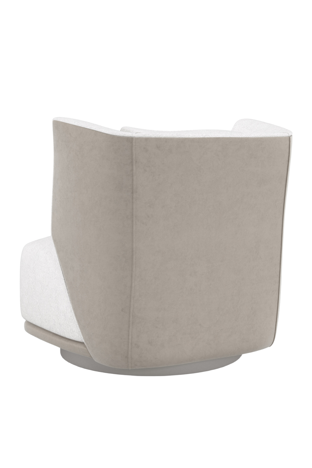 White Bouclé Swivel Chair | Oroa.com