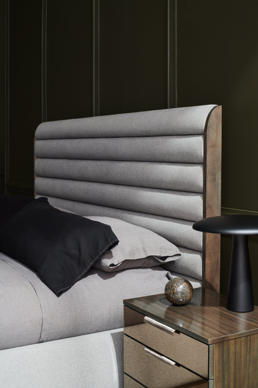 Gray Channeled Panel Bed | Oroa.com