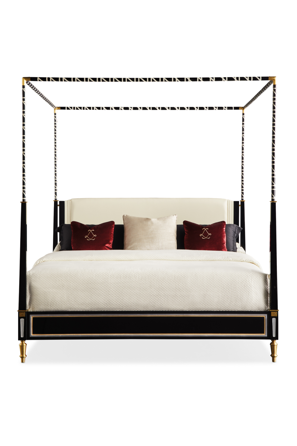 Black Leather Canopy Bed | Oroa.com