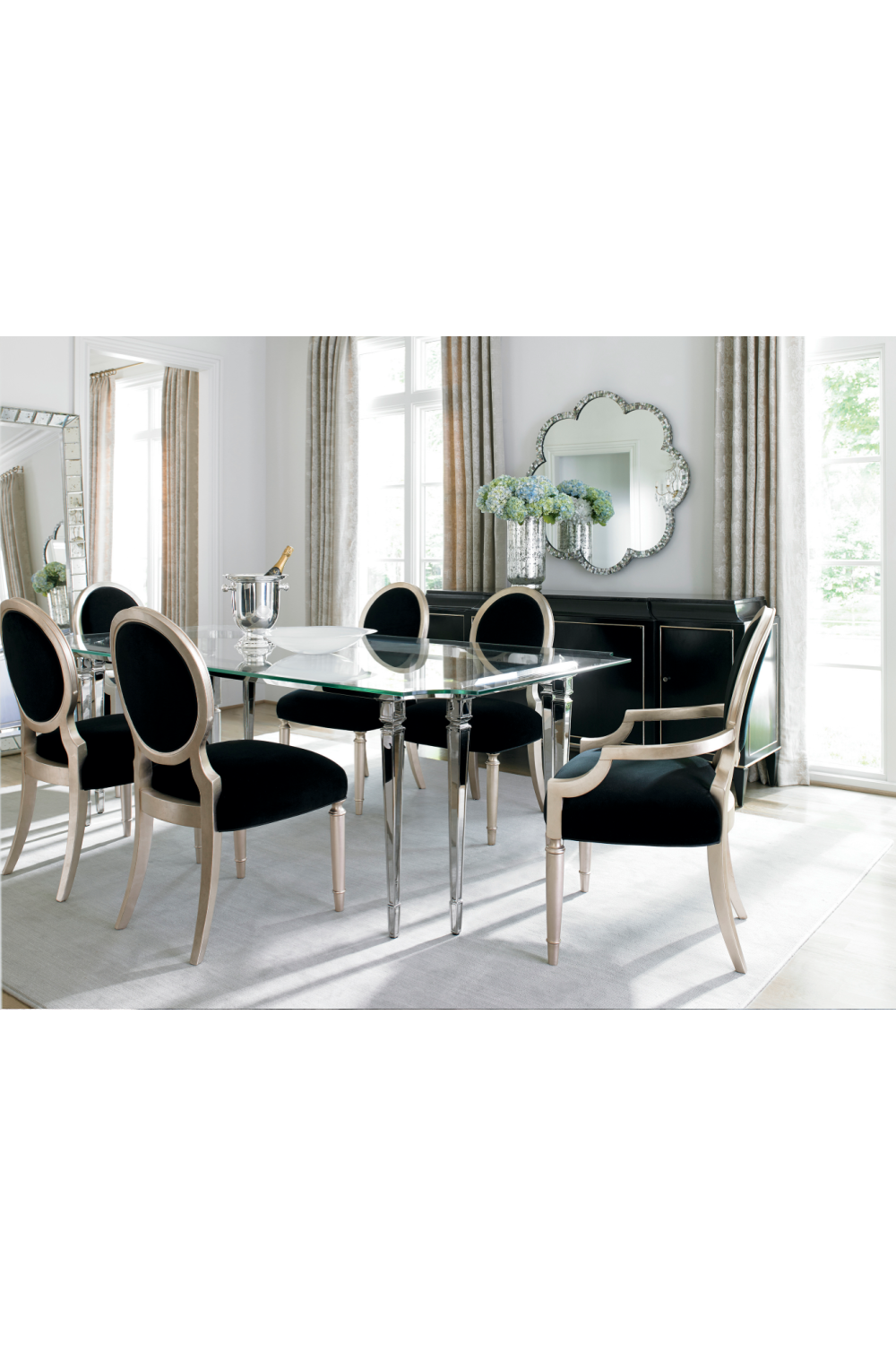 Black Velvet Dining Chairs (2) | Oroa.com