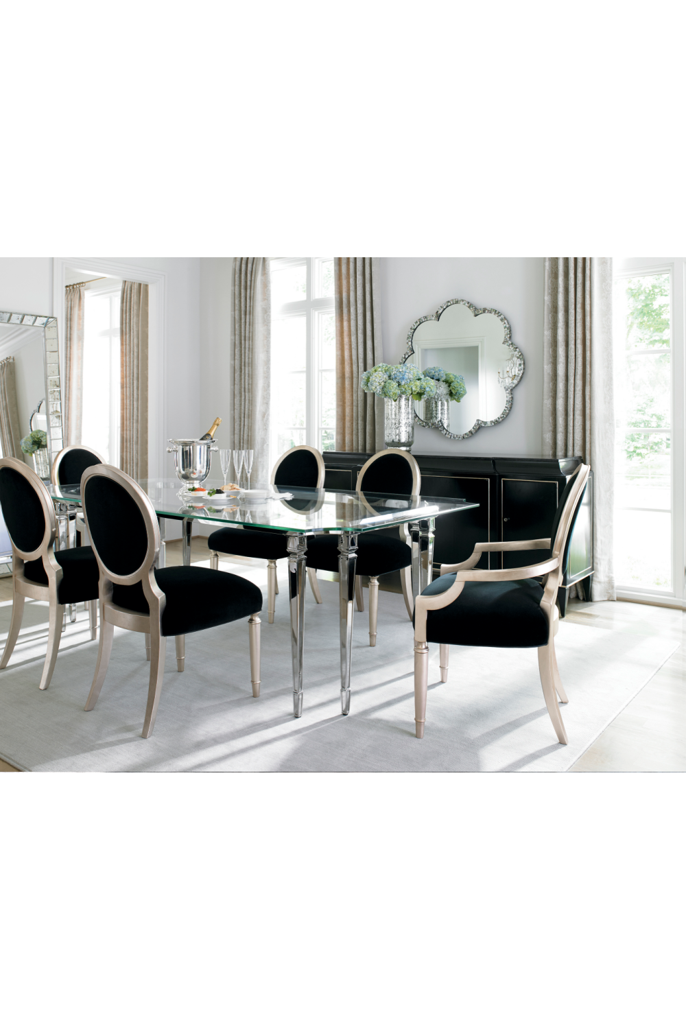 Black Velvet Dining Chairs (2) | Oroa.com