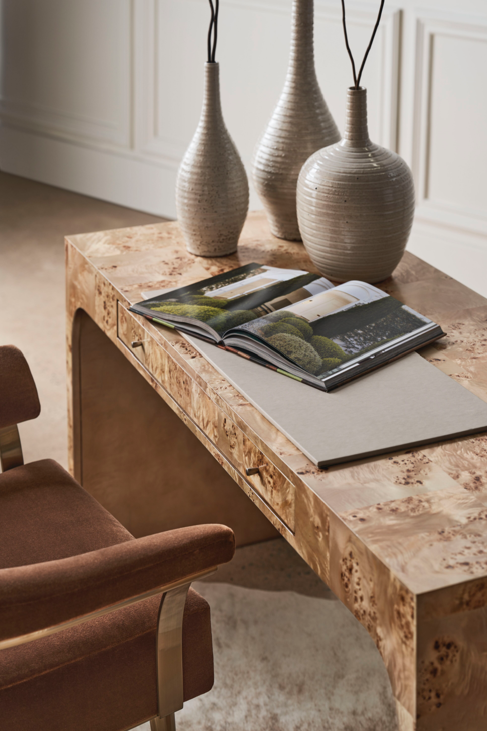 Brown Mohair Accent Chair | Oroa.com
