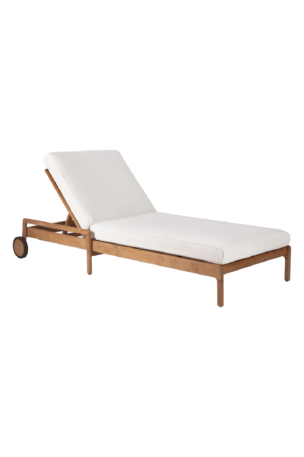 Teak Wheeled Adjustable Outdoor Lounger | Oroa.com