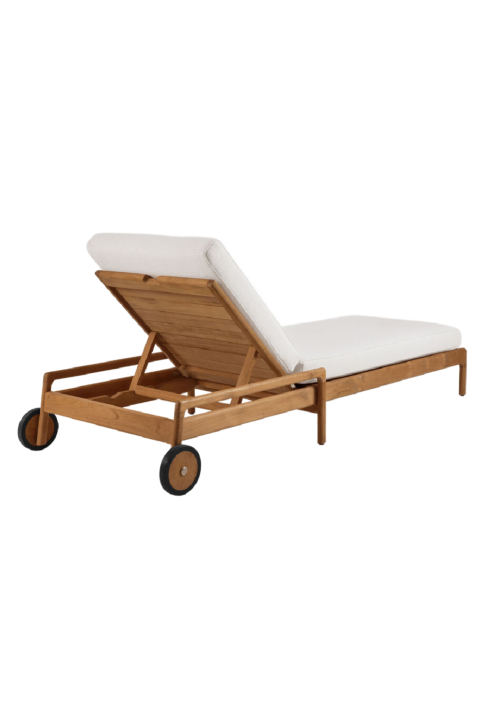 Teak Wheeled Adjustable Outdoor Lounger | Oroa.com