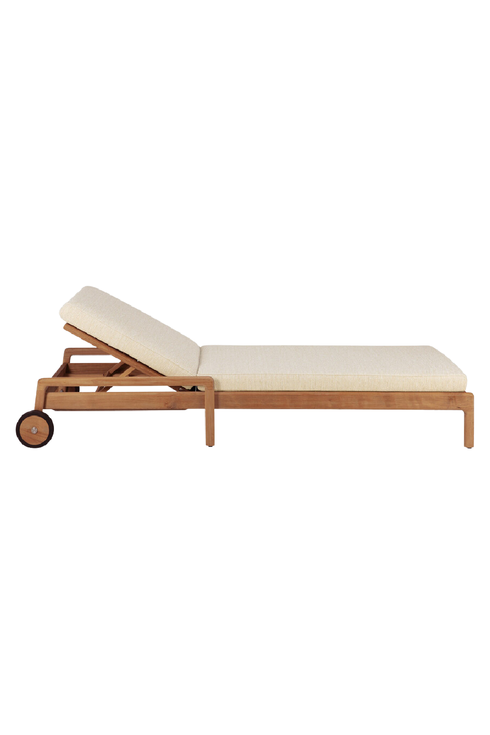Teak Wheeled Adjustable Outdoor Lounger | Oroa.com