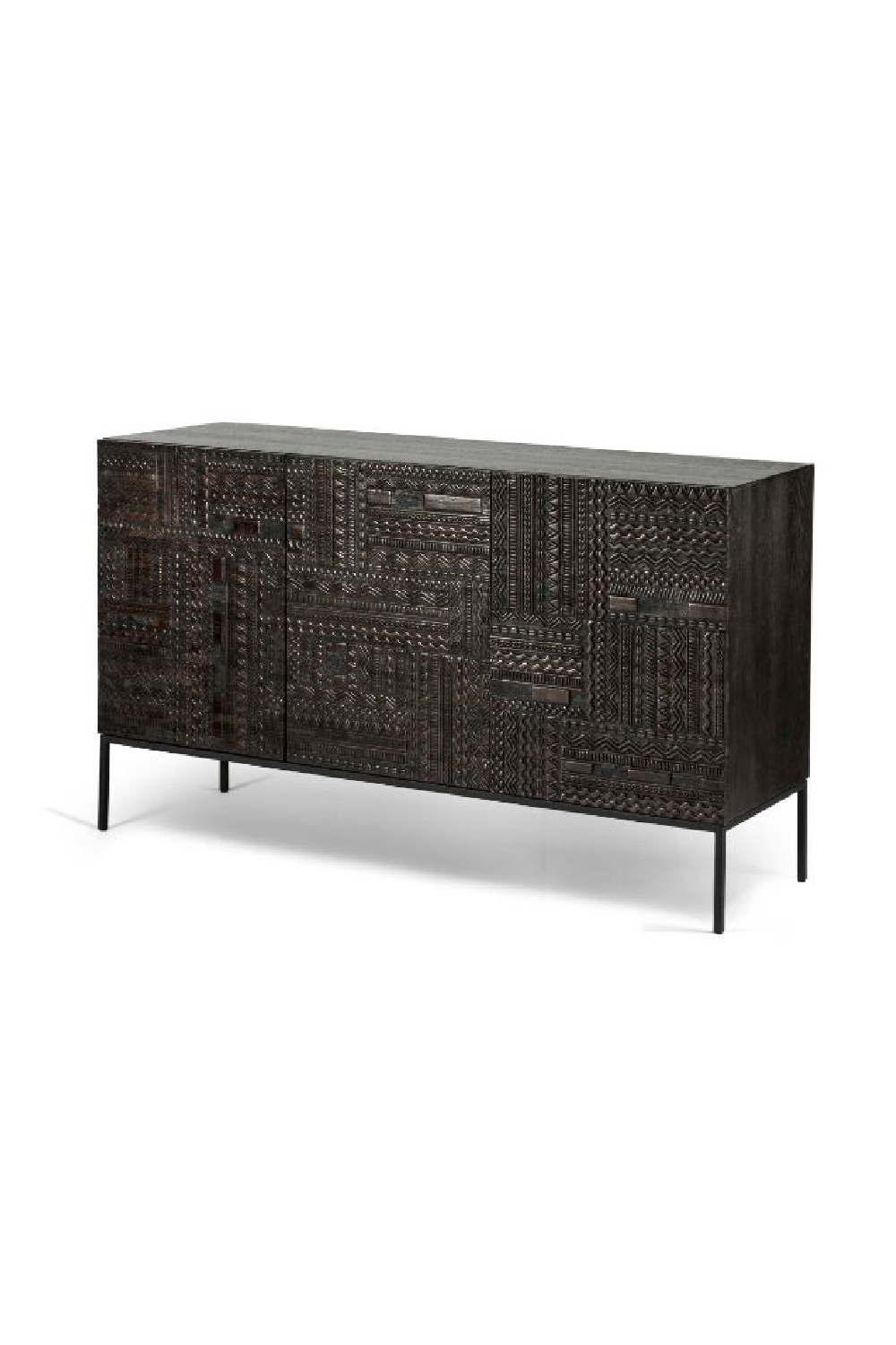 Black Teak Carved Sideboard | Oroa.com