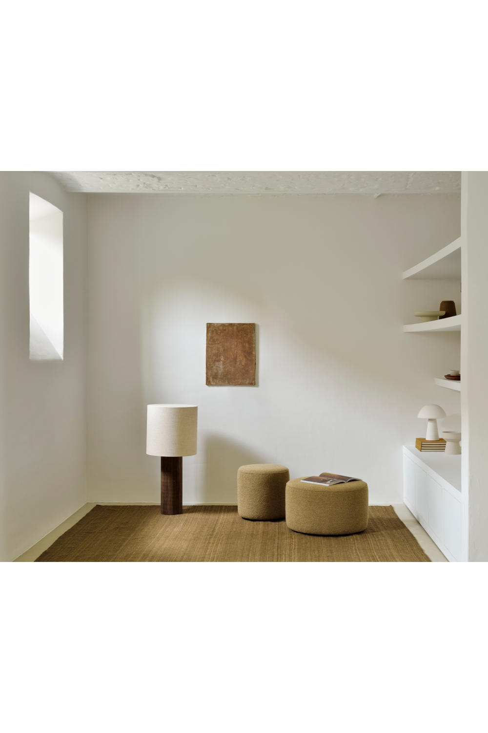 Round Fabric Pouf | Oroa.com