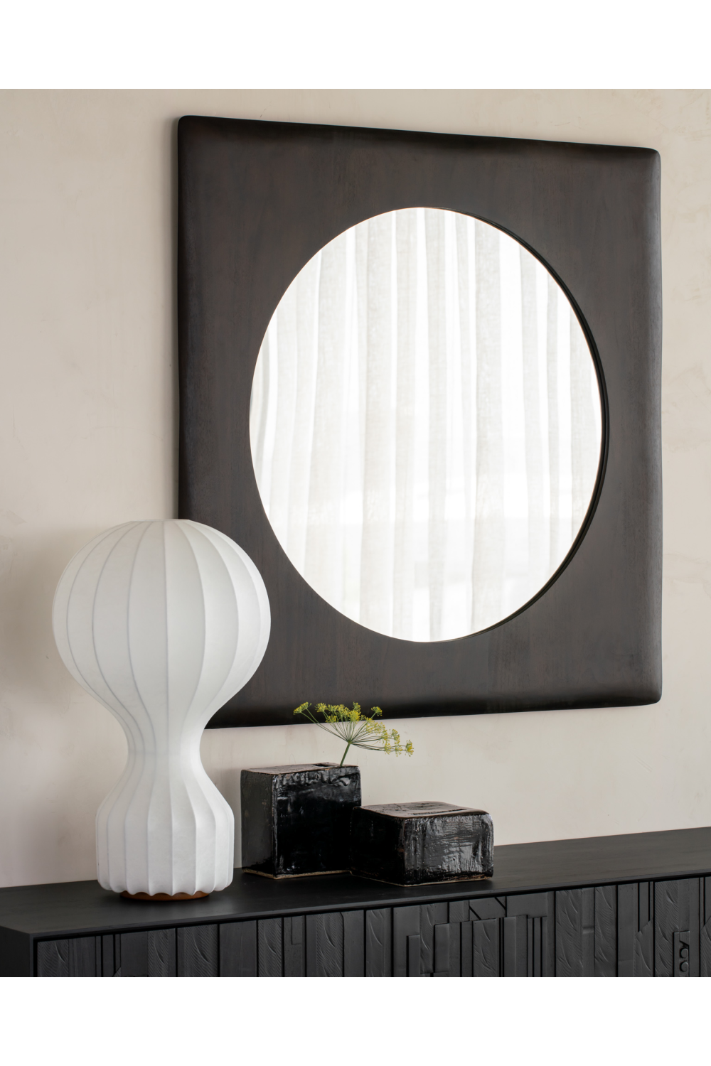 Varnished Mahogany Wall Mirror | Oroa.com