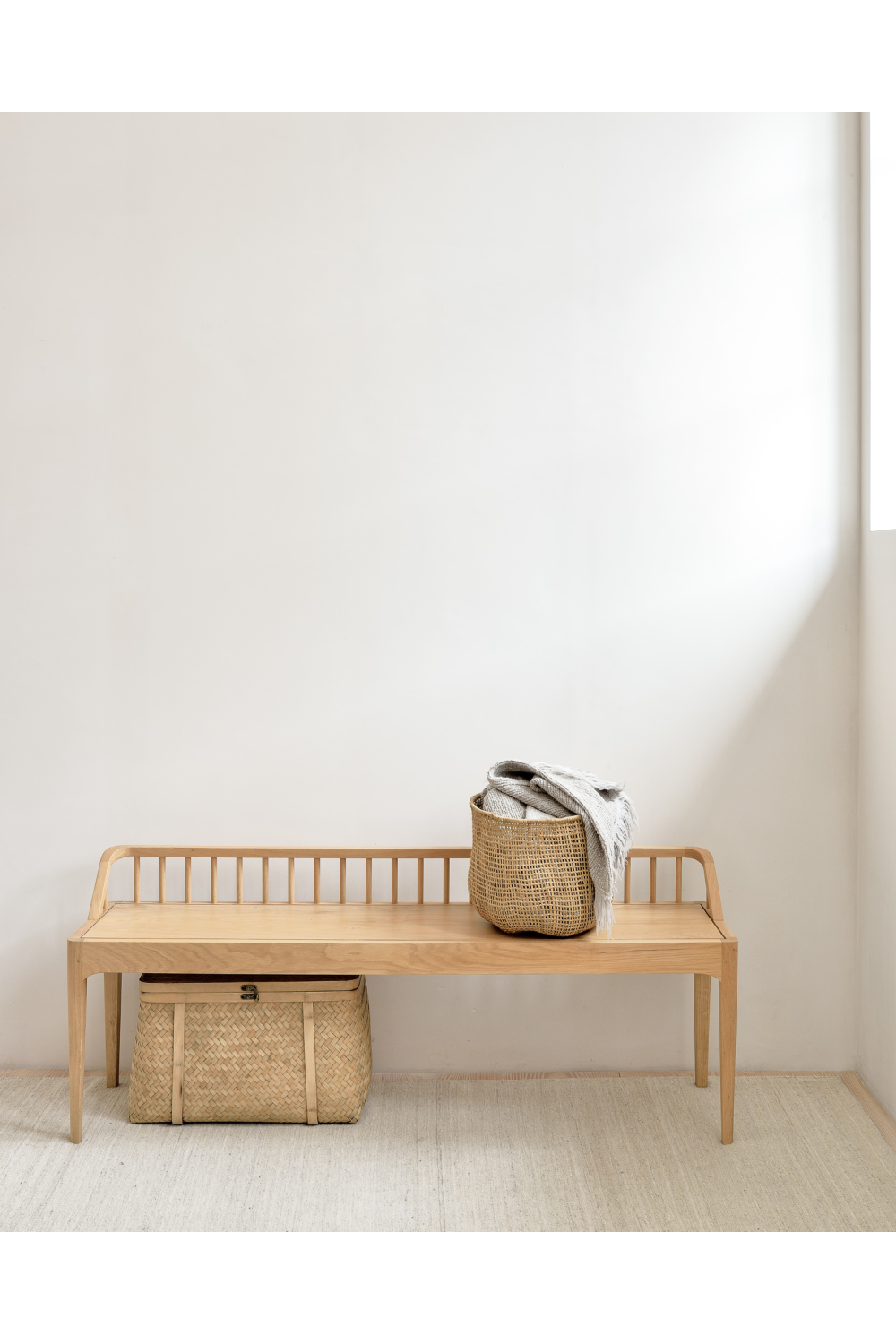 Modern Nordic Oak Bench | Oroa.com