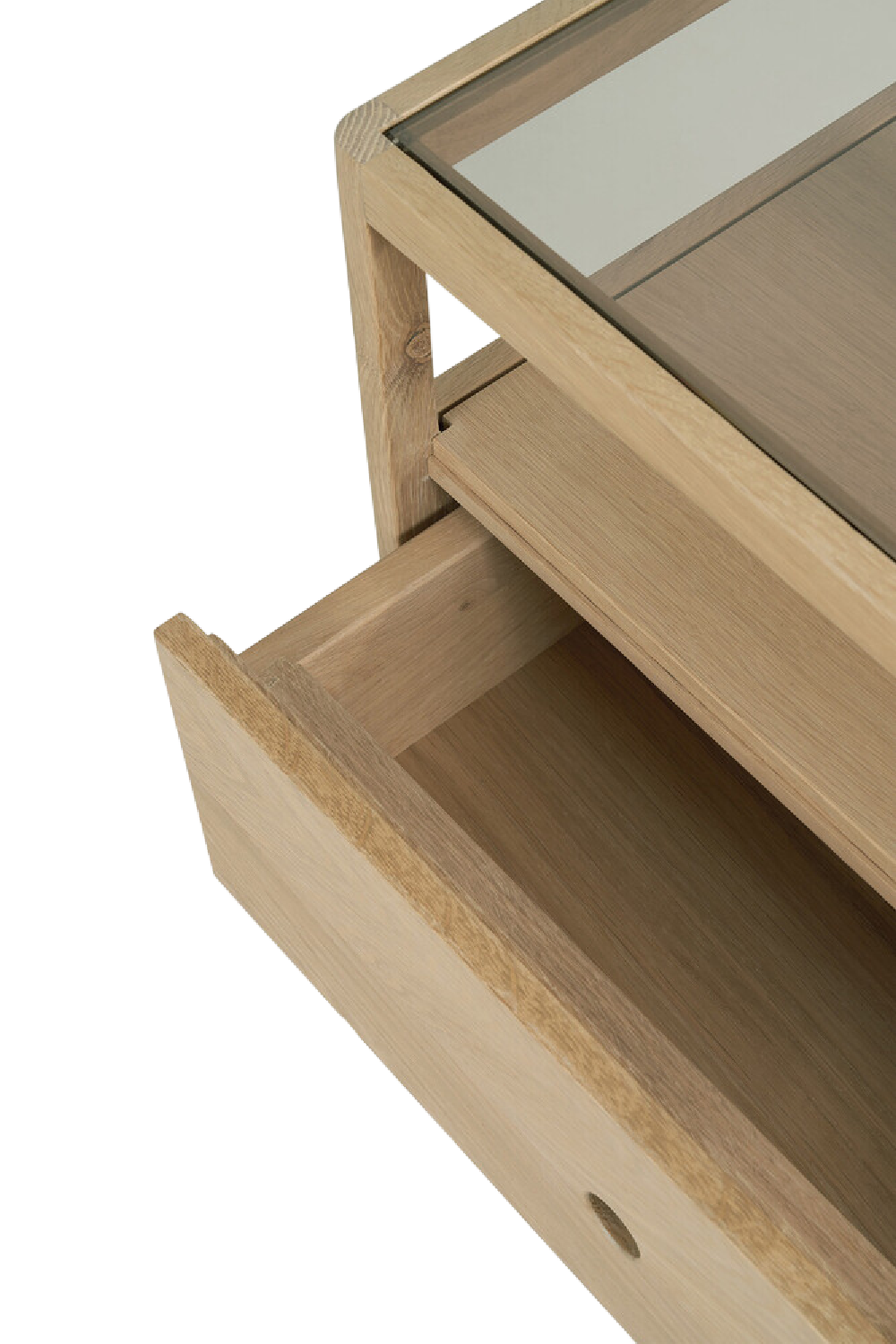 Glass Top Oak Nightstand | Oroa.com