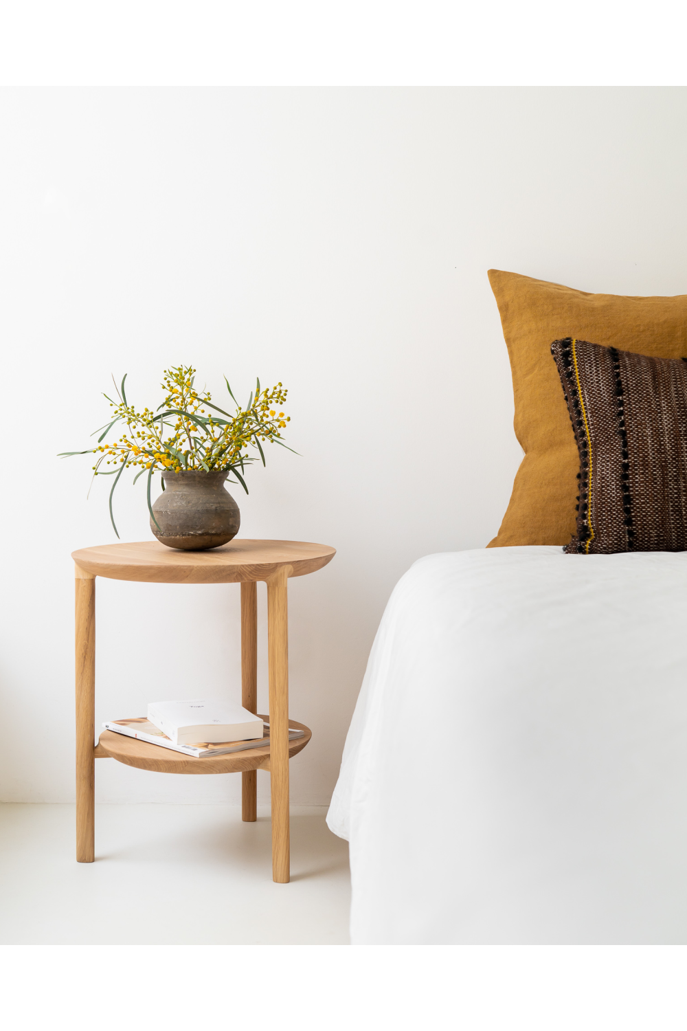 Circular Tiered Oak Side Table | Oroa.com
