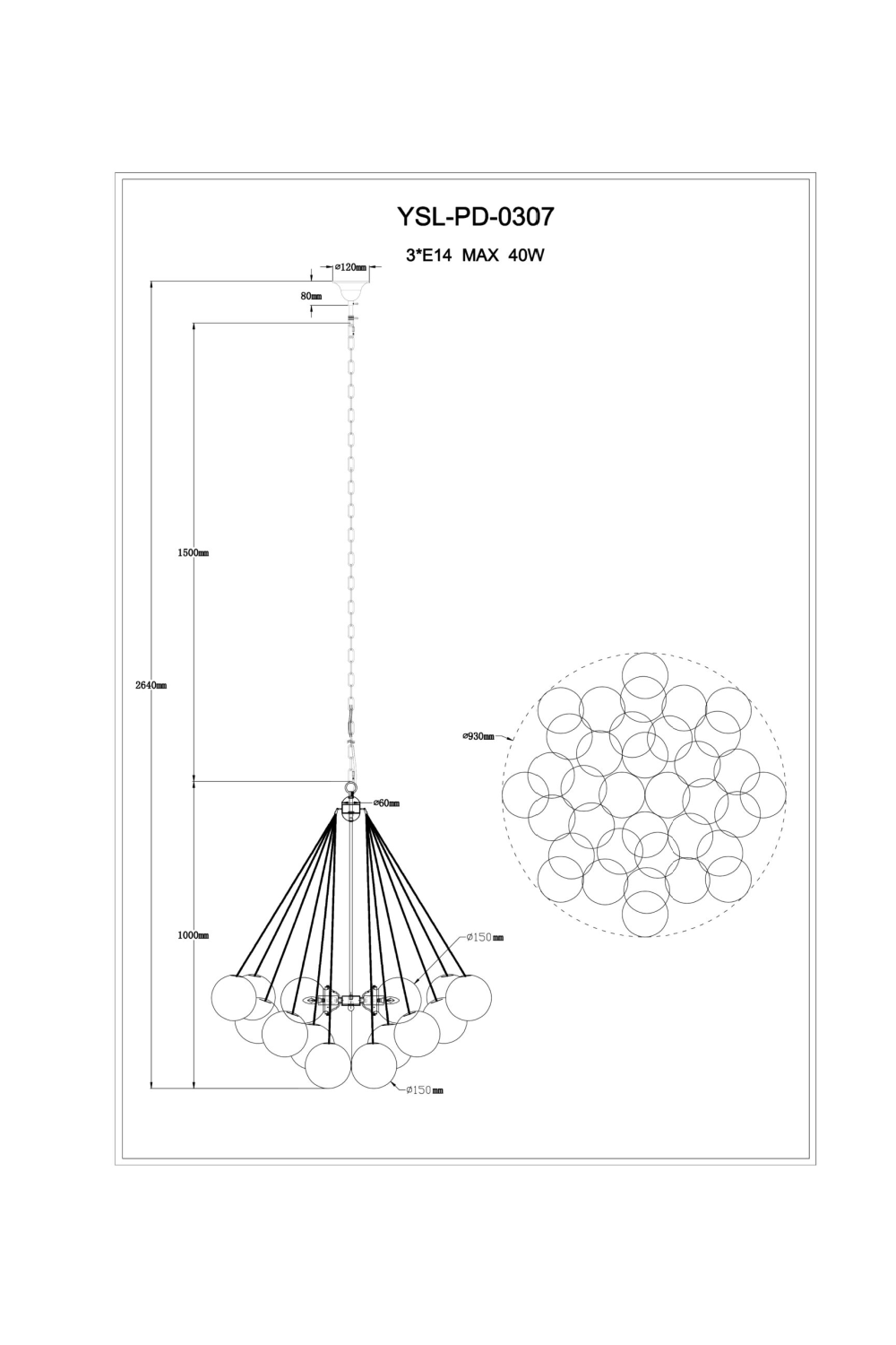 White Glass Orbs Pendant Lamp | Oroa.com