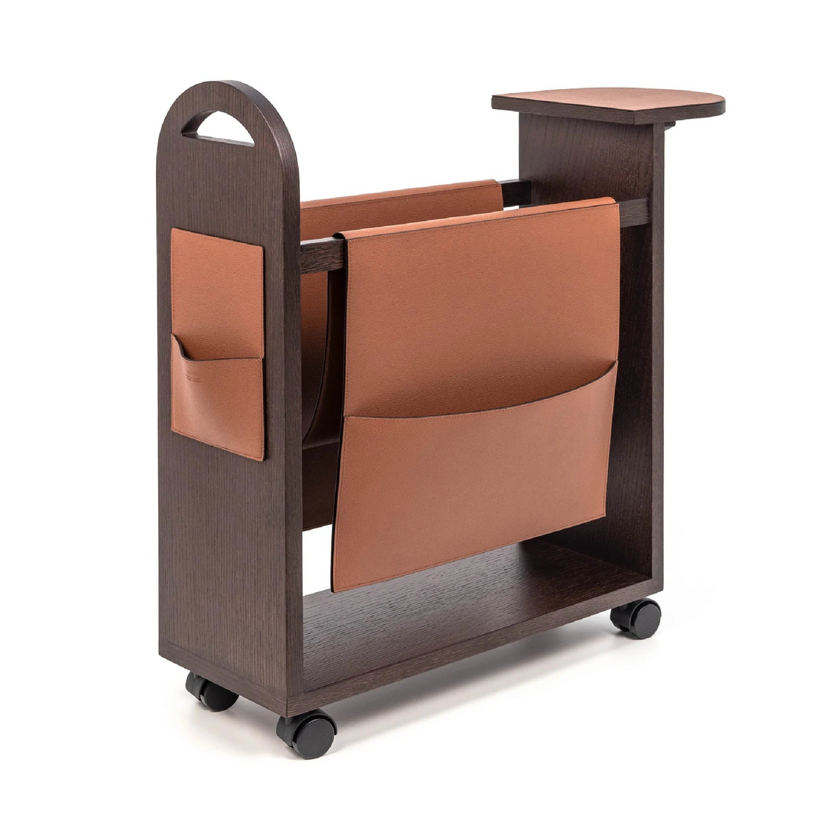   Wheeled Wooden Magazine Rack | Oroa.com
