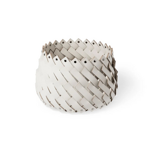   Leather Strips Round Basket S | Oroa.com