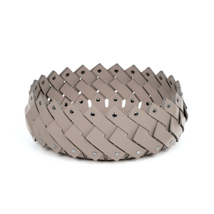   Leather Strips Short Basket | Oroa.com