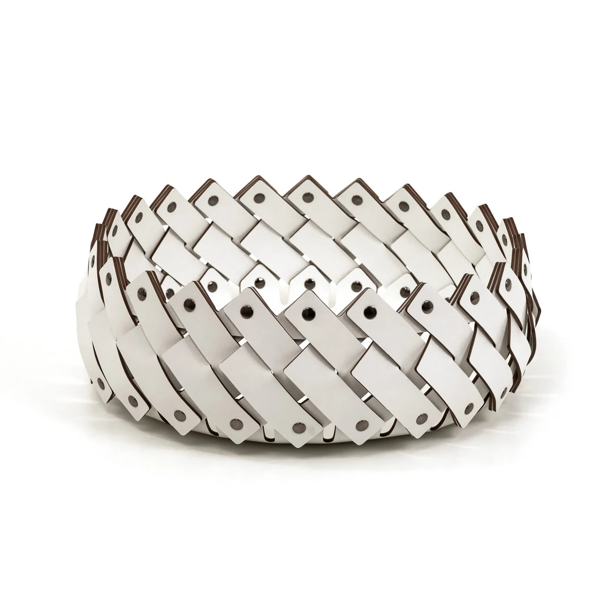   Leather Strips Short Basket | Oroa.com