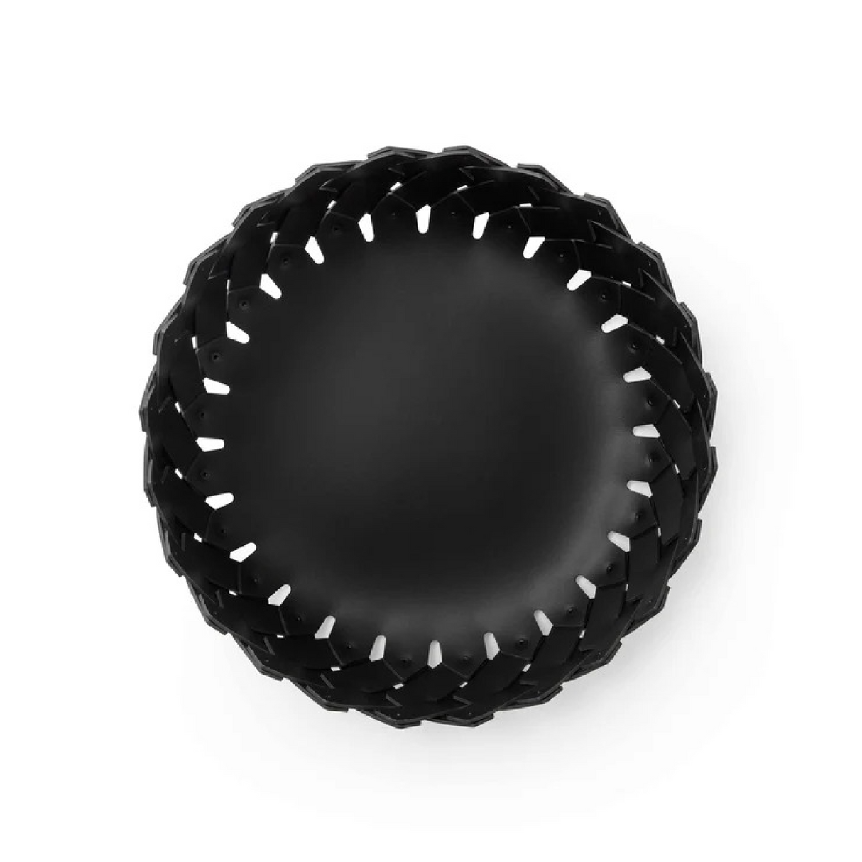   Leather Strips Short Basket | Oroa.com