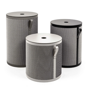   Leather Tall Round Basket | Oroa.com