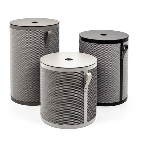   Leather Tall Round Basket | Oroa.com