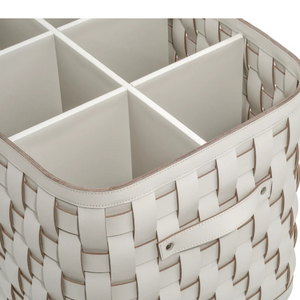   Woven Leather Shoes Basket | Oroa.com