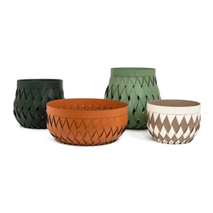   Handwoven Leather Outdoor Basket S | Oroa.com