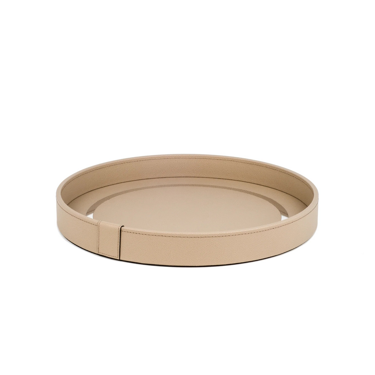   Calfskin Leather Round Tray | Oroa.com