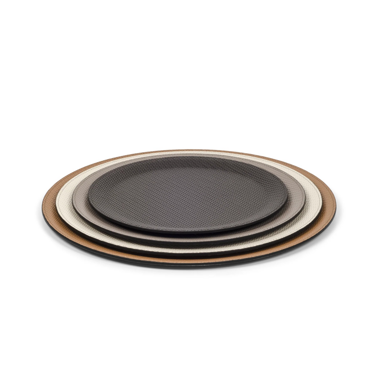   Round Calf Leather Tray | Oroa.com
