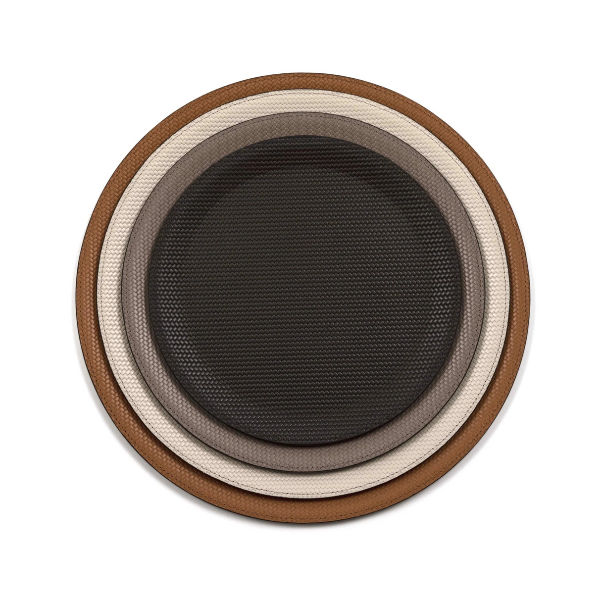  Round Calf Leather Tray | Oroa.com