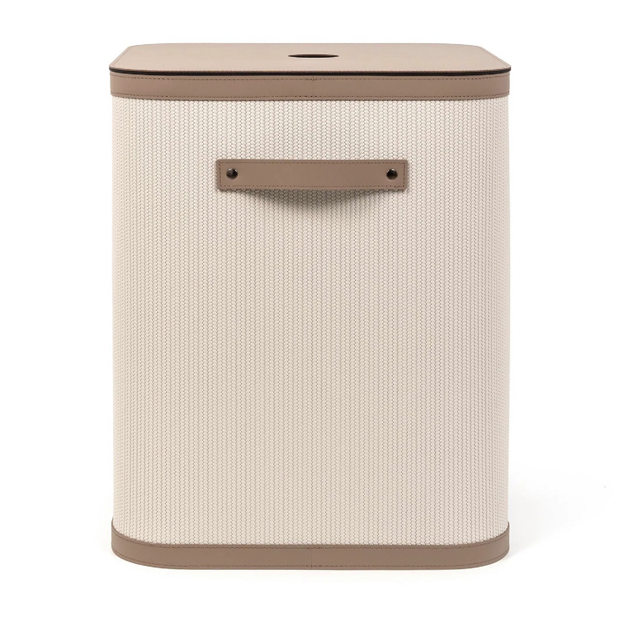   Square Lidded Leather Basket | Oroa.com