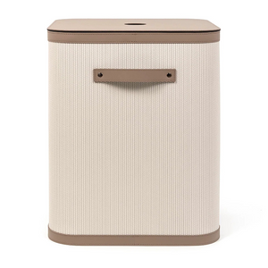   Square Lidded Leather Basket | Oroa.com