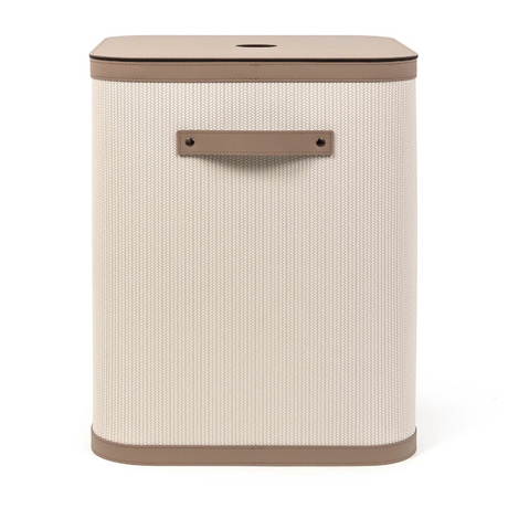   Square Lidded Leather Basket | Oroa.com