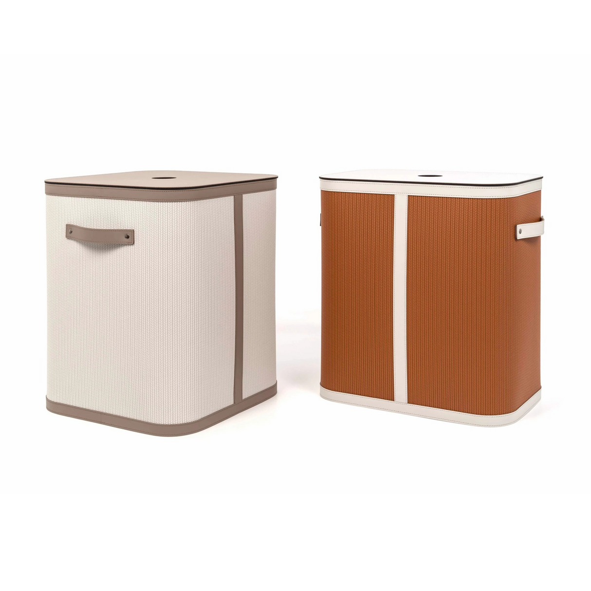   Square Lidded Leather Basket | Oroa.com