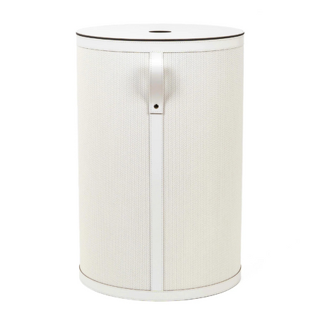   Round Lidded Leather Basket | Oroa.com