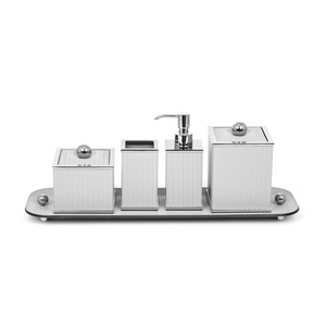   Leather Covered Square Bathroom Set | Oroa.com