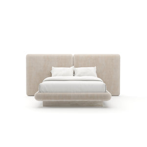   Ivory Velvet 2-Panel King Bed | Oroa.com