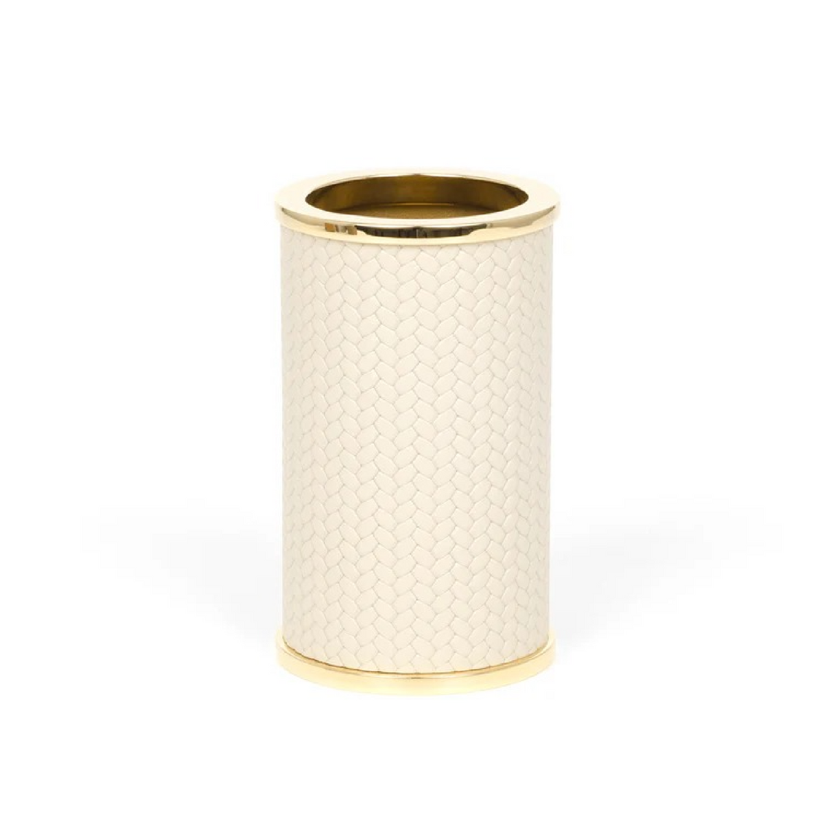   Leather Covered Round Bathroom Set | Oroa.com