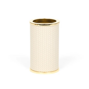   Leather Covered Round Bathroom Set | Oroa.com