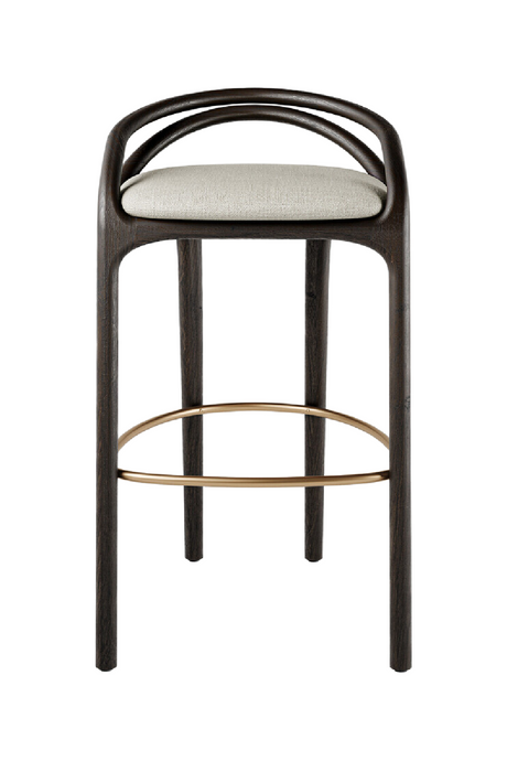   Brown Teak Bar Stool | Oroa.com