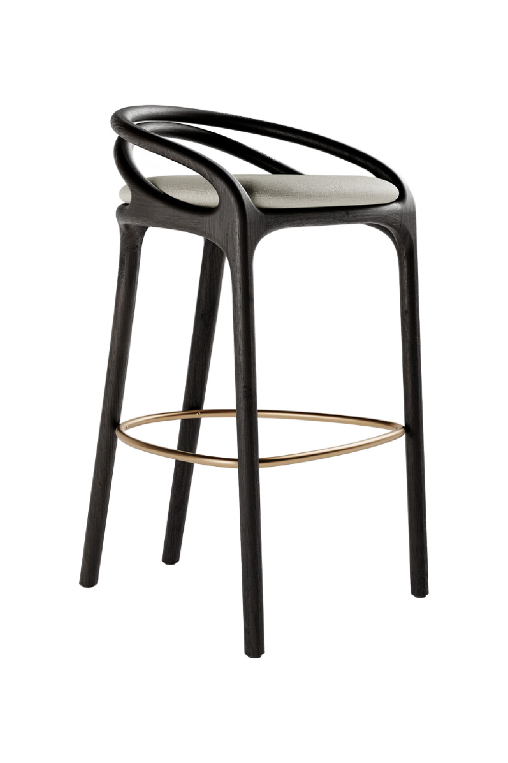   Brown Teak Bar Stool | Oroa.com