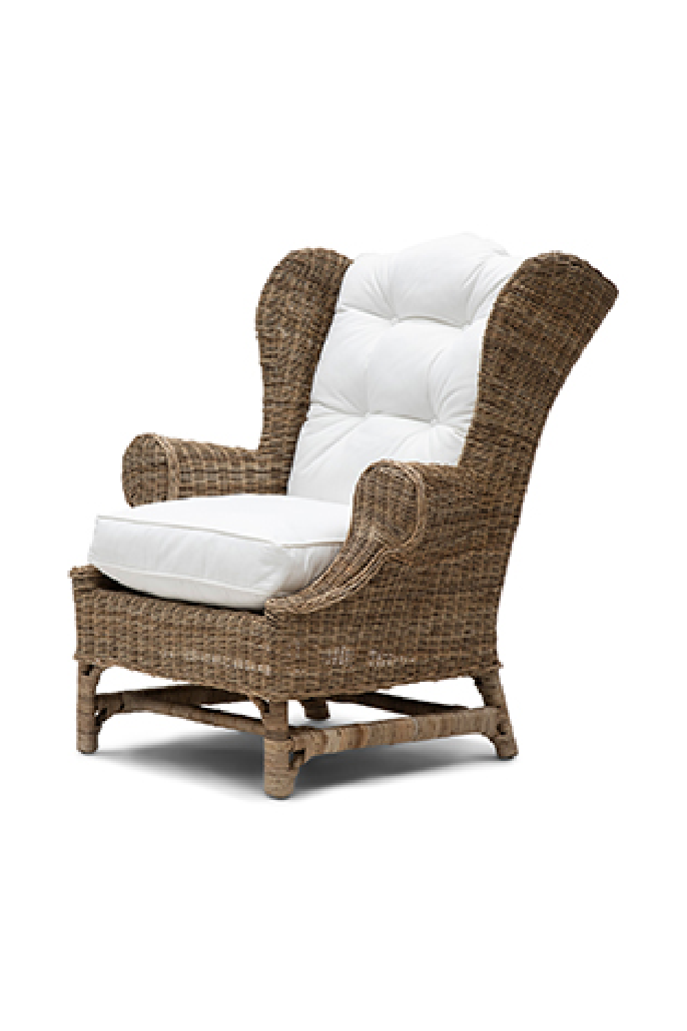   Cushioned Rattan Wing Chair | Oroa.com