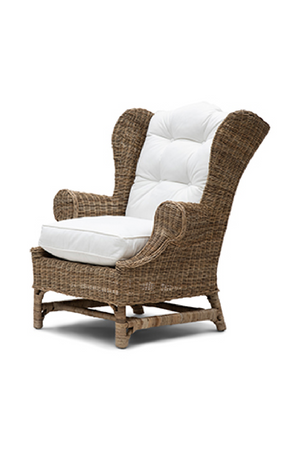   Cushioned Rattan Wing Chair | Oroa.com