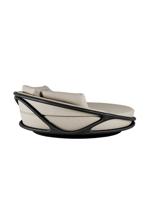   Round Varnished Teak Outdoor Daybed | Oroa.com