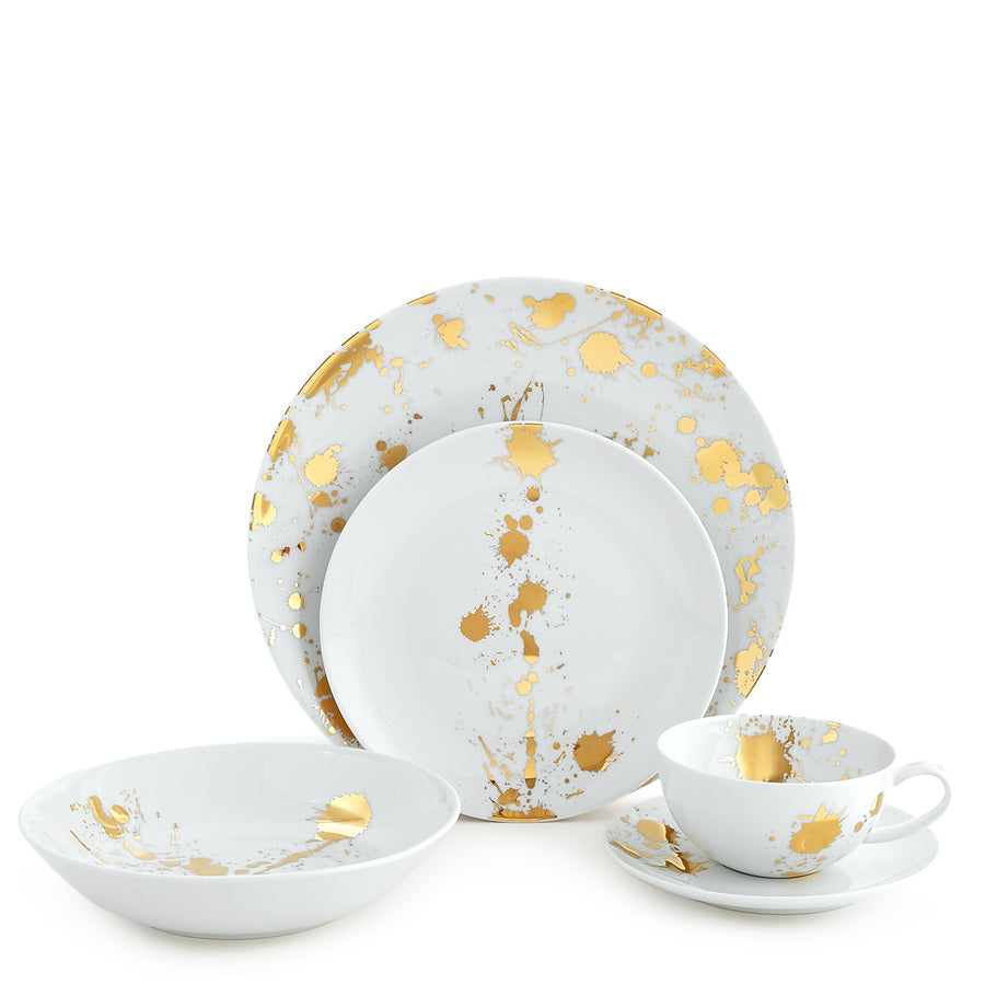   Gold Splatter Porcelain Serving Bowl | Oroa.com